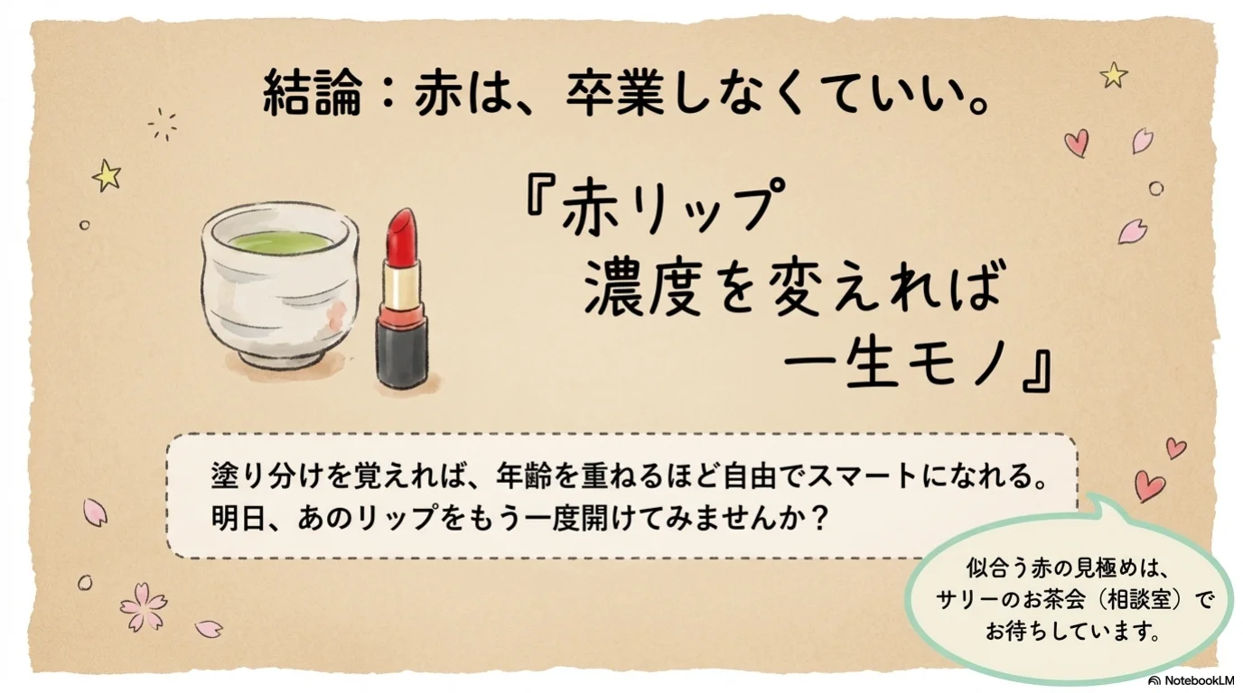 赤リップ濃度三段階の解説イラスト（12）