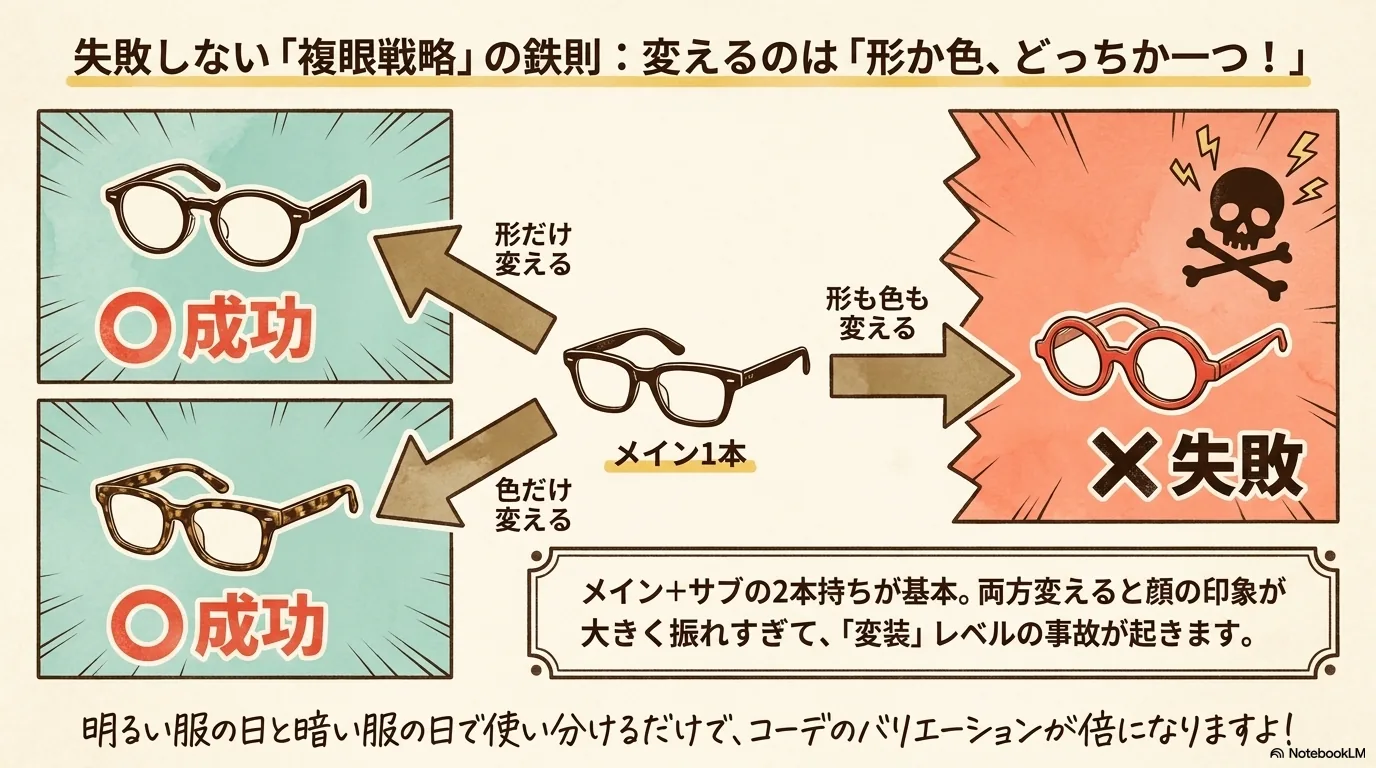 会社員『稼ぐ』シーン — 六角形金縁メガネ