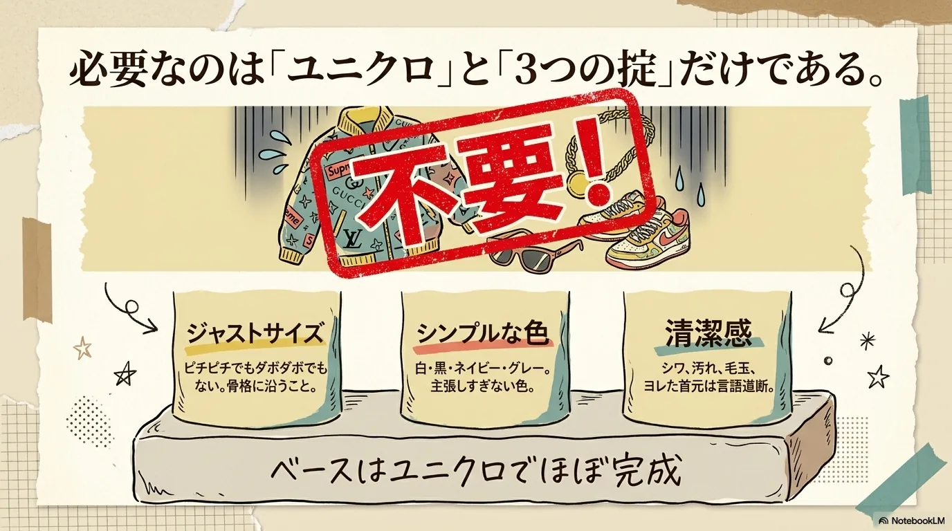 ジャストサイズが印象を決めるイメージ