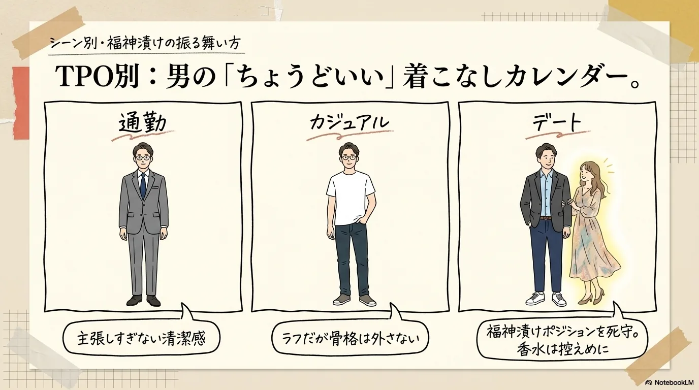 カジュアルシーンのモテるコーデ