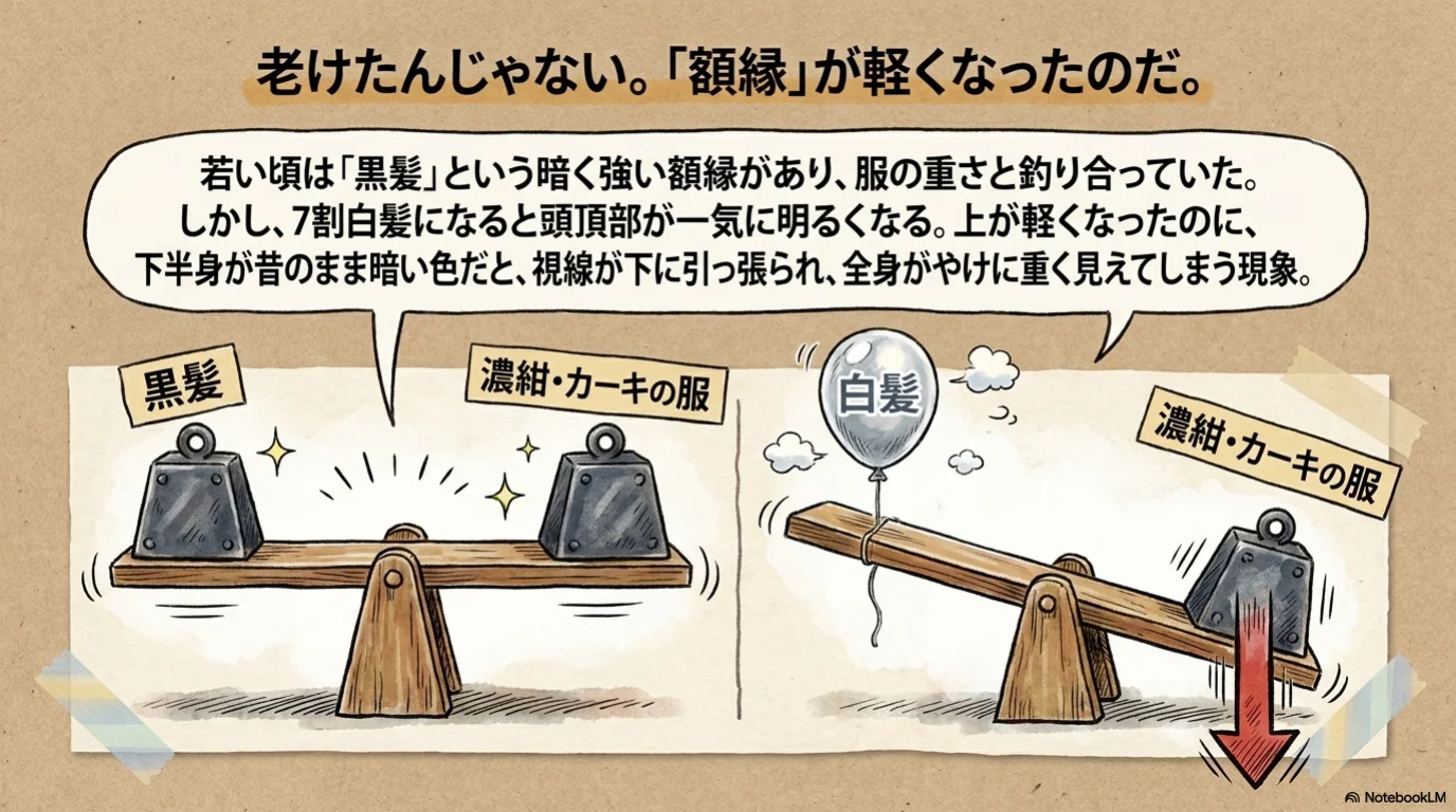 ロマンスグレー三小物の解説イラスト（3）
