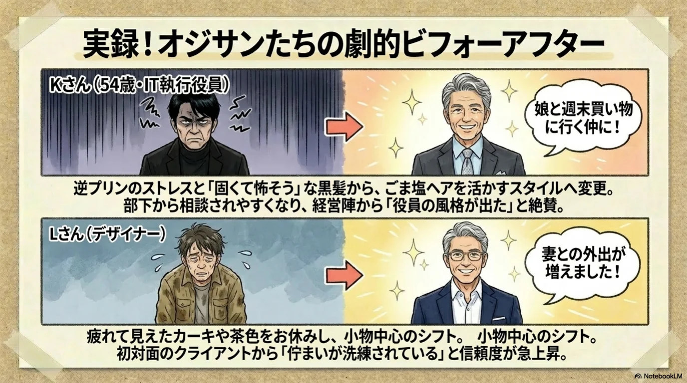 ロマンスグレー三小物の解説イラスト（13）