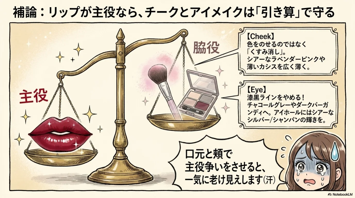 赤リップ卒業三段階の解説イラスト（9）