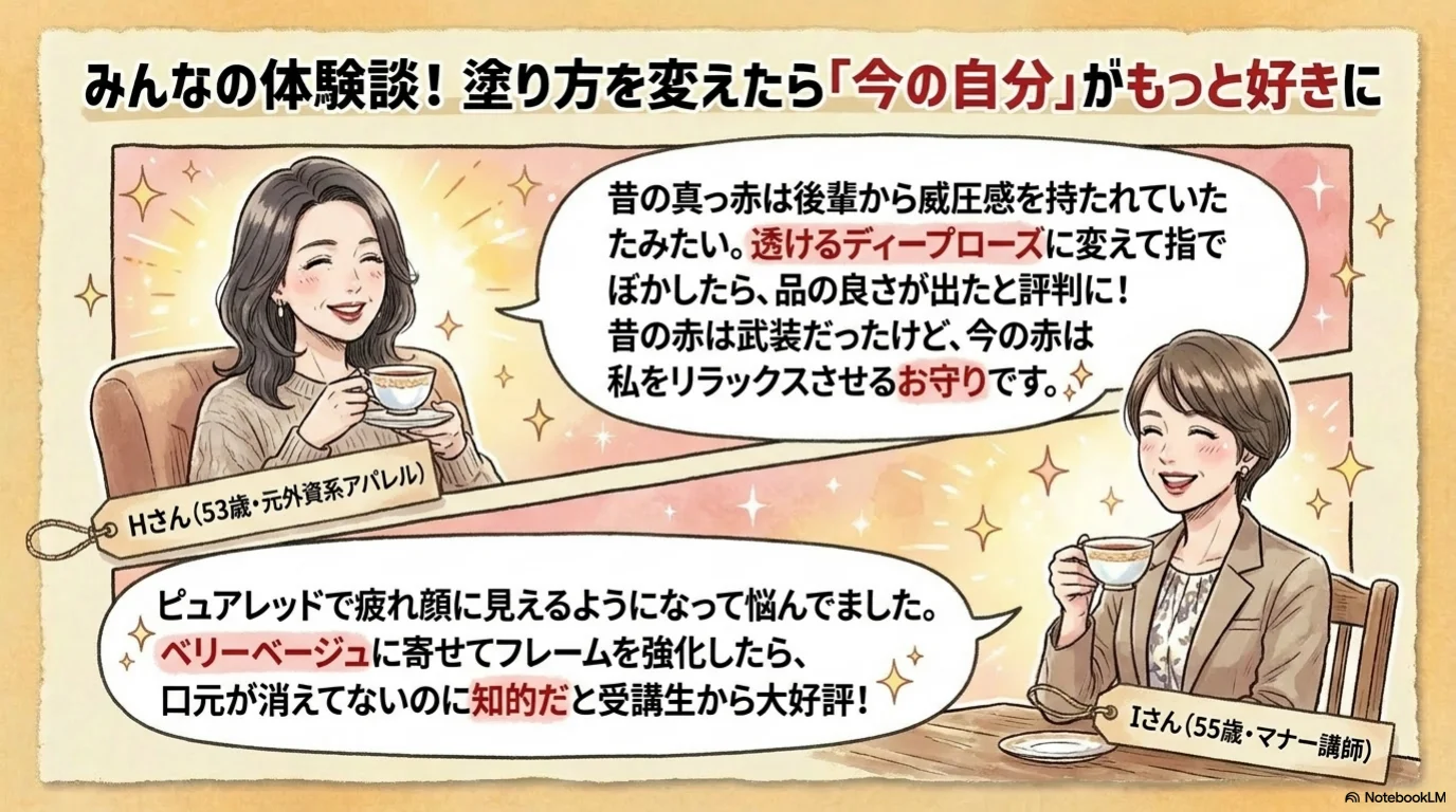 赤リップ卒業三段階の解説イラスト（12）