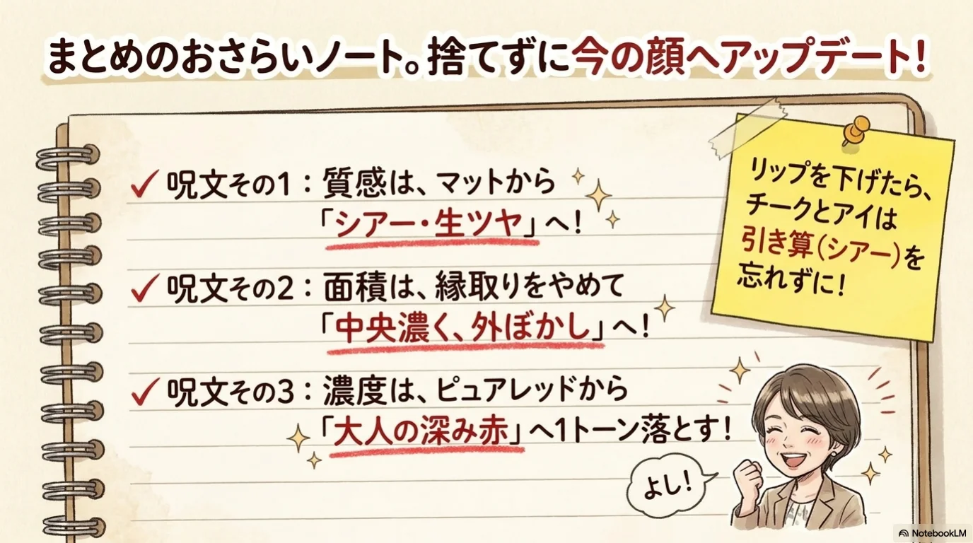 赤リップ卒業三段階の解説イラスト（14）