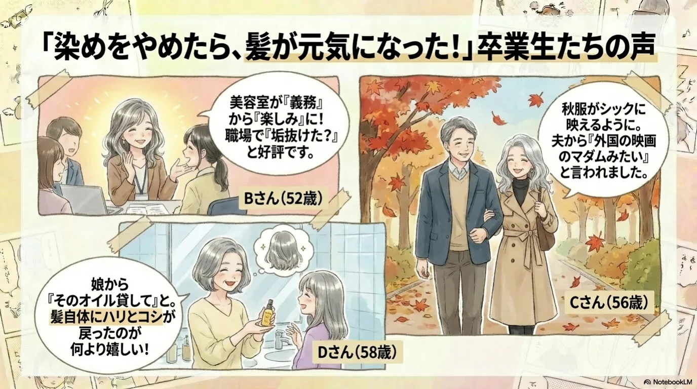 白髪卒業三原則の解説イラスト（12）