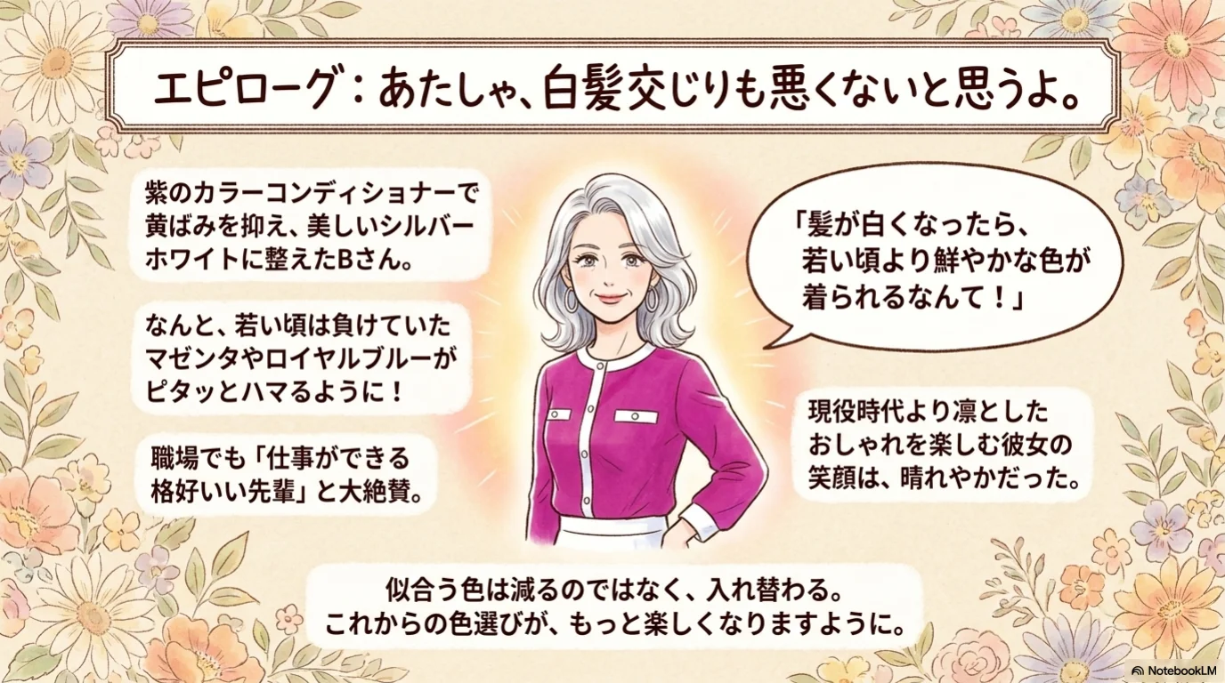 白髪コントラスト三技の解説イラスト（12）