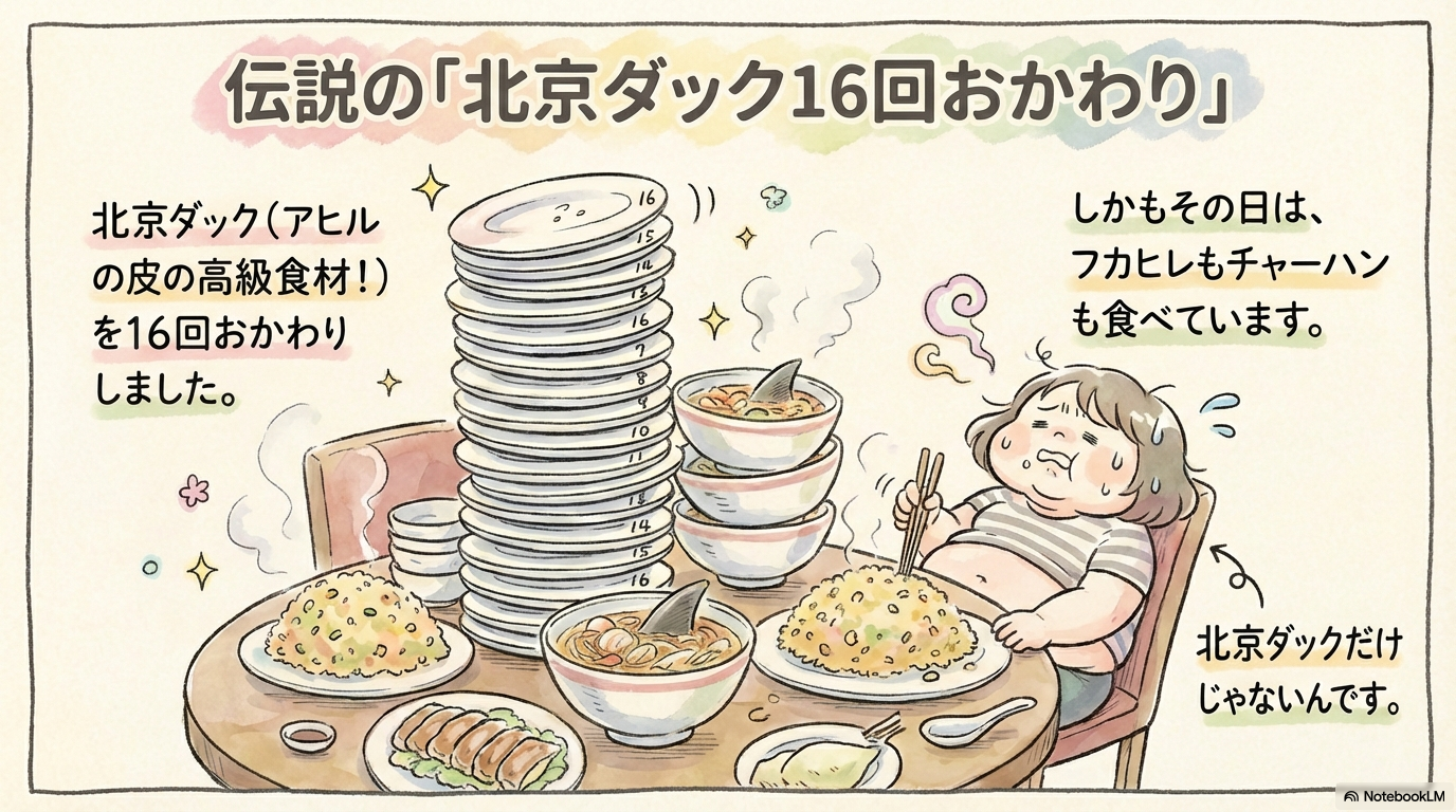 北京ダックを16回おかわり