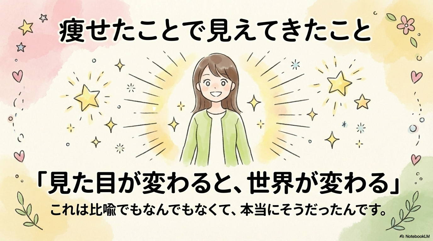 痩せたことで見えてきたこと。見た目が変わると、世界が変わる。